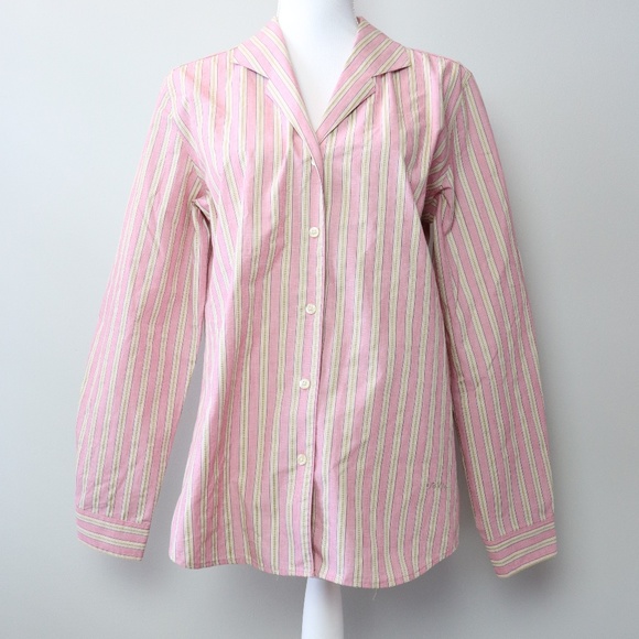 Orvis Tops - ORVIS Pink Striped Long Sleeve Button Down Shirt
